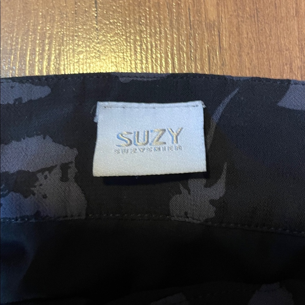 Suzy Shier Black Floral A-Line Skirt - Picture 3 of 8